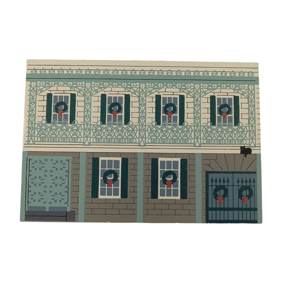 Cat's Meow Village Gallier House 1994 New Orleans Christmas Series Signed Faline